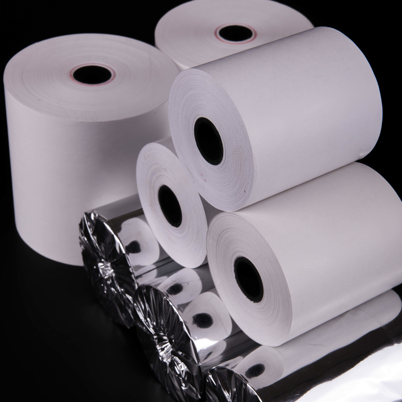 12000m Length POS Thermal Paper Roll With Good A Grade Whiteness And 100% Virgin Wood Pulp