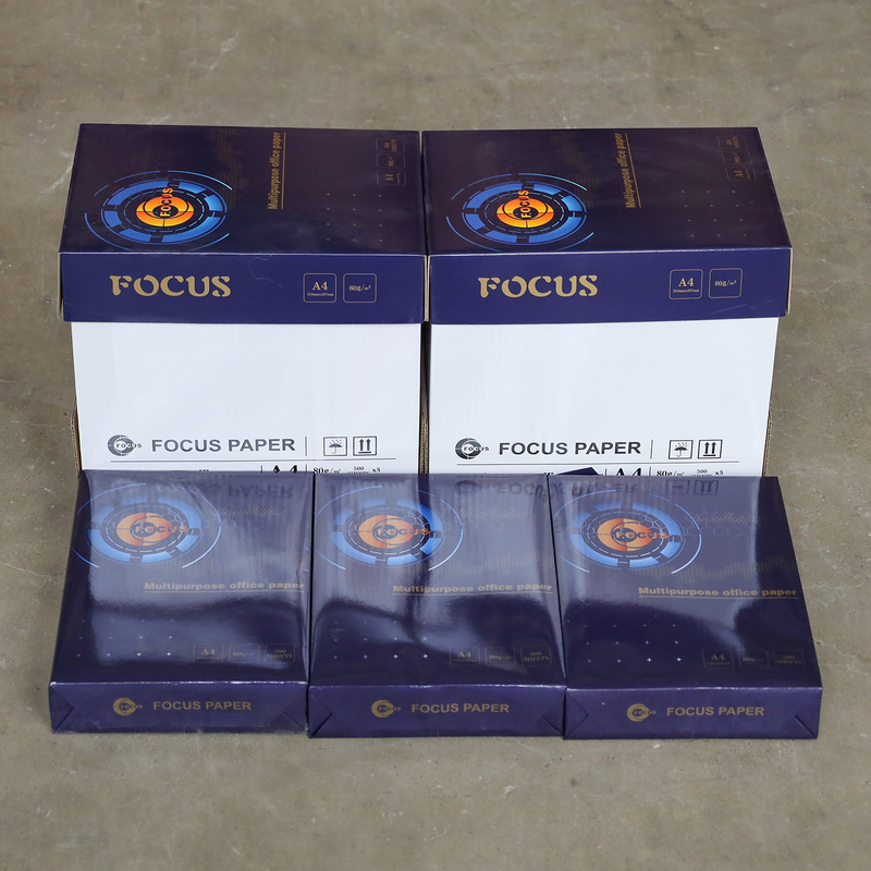 FOCUS Brand 100% Virgin Wood Pulp 70/80GSM A4 White Copy Paper Office Paper