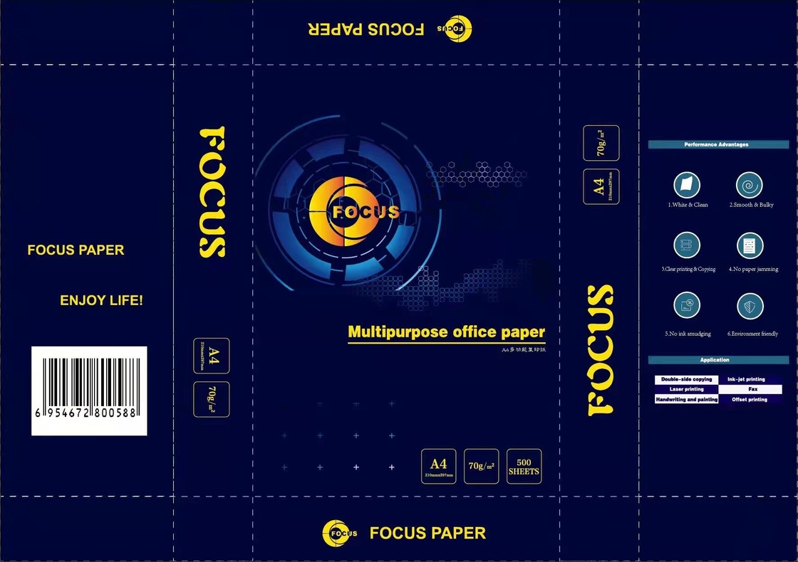 100% Virgin Soft Wood Pulp A4 Copy Paper 70/80GSM